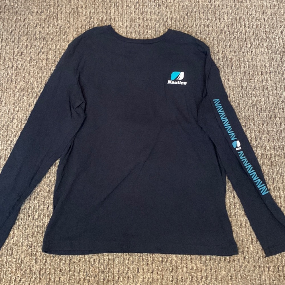 Men’s Large Navy Blue Nautica Graphic Long Sleeve
